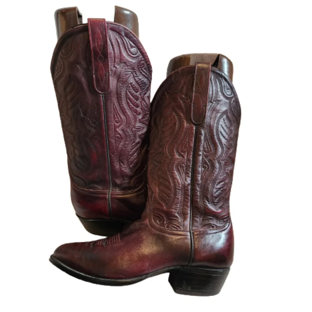 Larry Mahan Black cherry cowboy boots 8.5